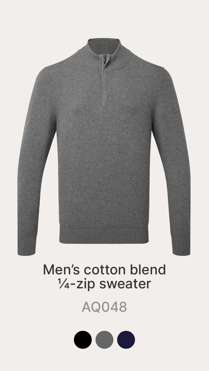 Asquith & Fox Men's cotton-blend 1/4 zip sweater