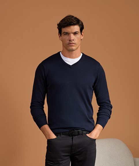 V-neck knitted sweater