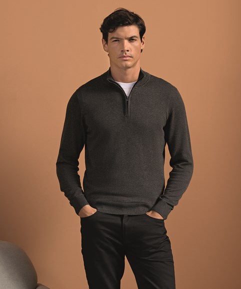 ¼ zip knitted sweater
