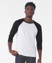 T-shirt base-ball manches trois-quarts en triple mélange unisexe