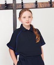 Kids piped performance polo