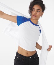 T-shirt femme raglan micro-côte style bébé 