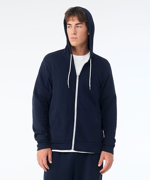 Unisex polycotton fleece full-zip hoodie